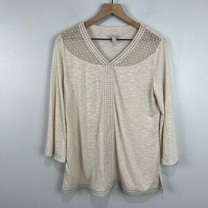 Dana Bushman Off White Lace Chest Blouse